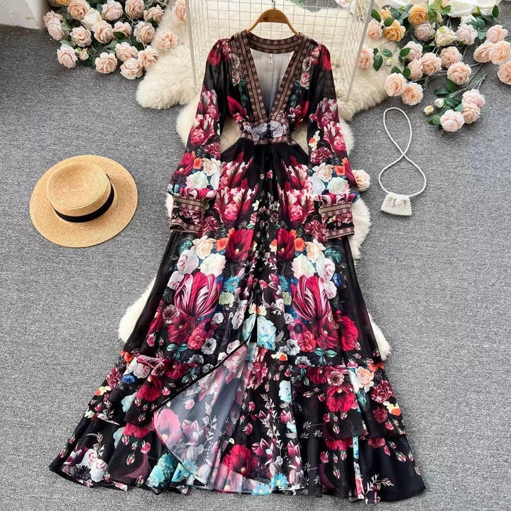 Evora full sleeves floral dress
