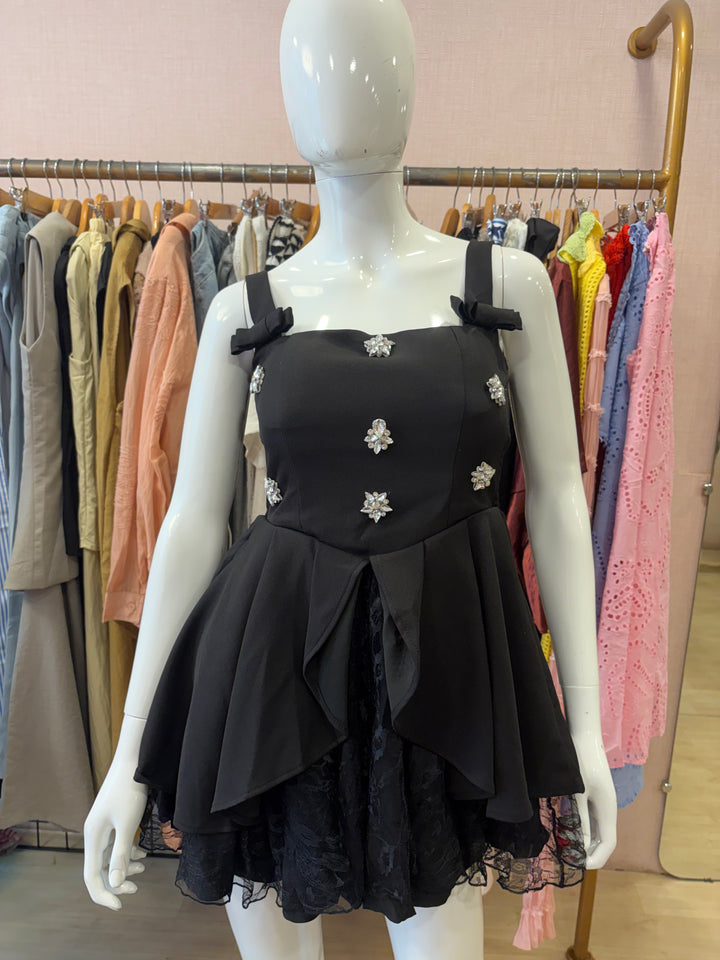 Claude studded frill dress
