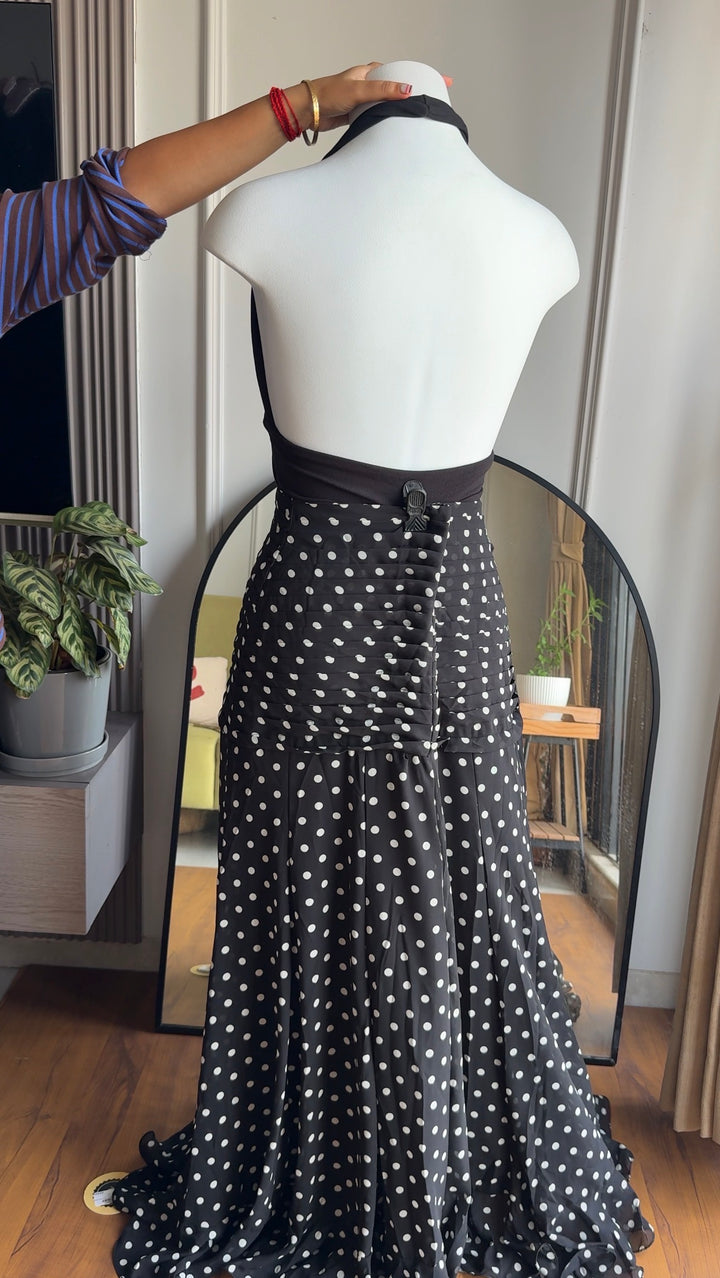 Chrissy polka dot maxi skirt
