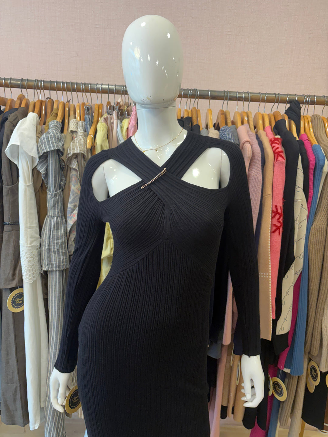 Black bodycon party dress