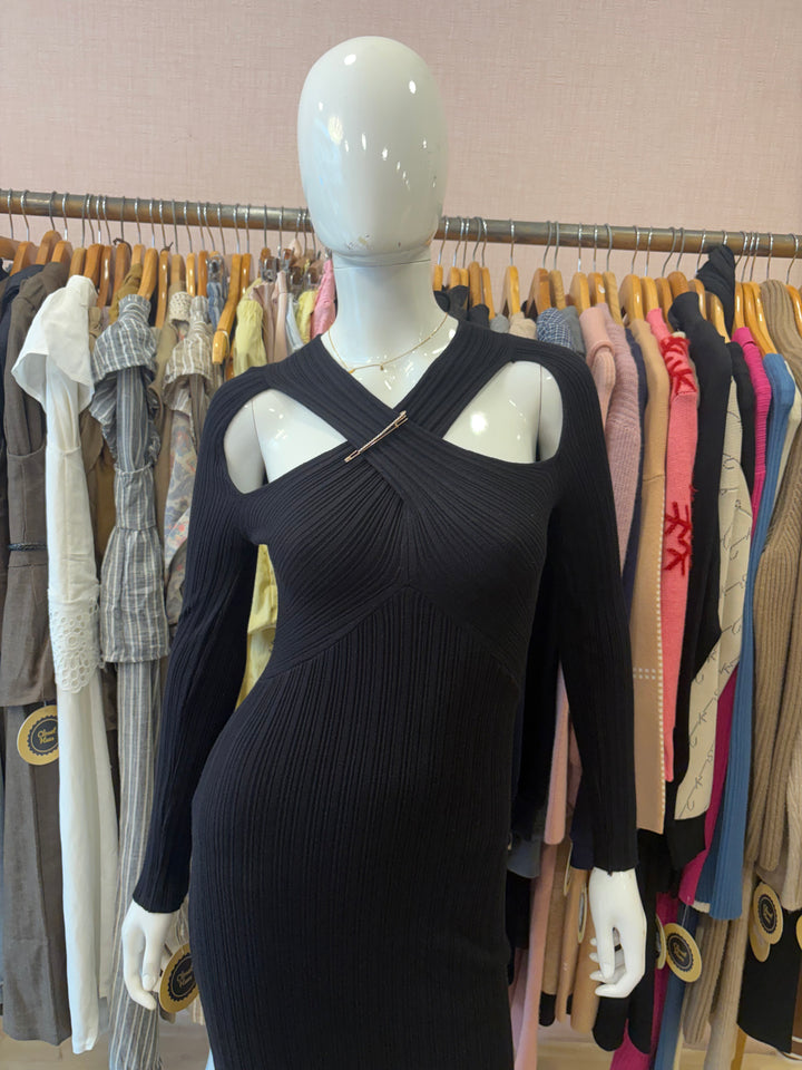 Black bodycon party dress