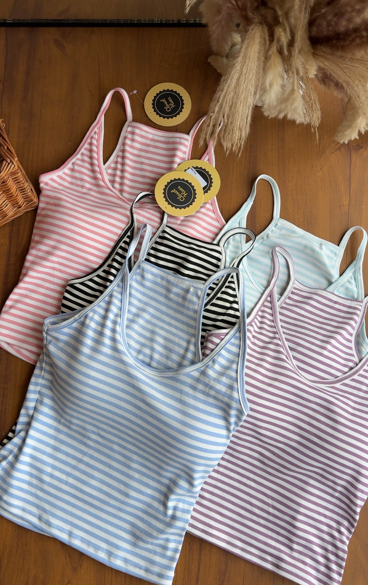 Sommerhall striped built in bra top