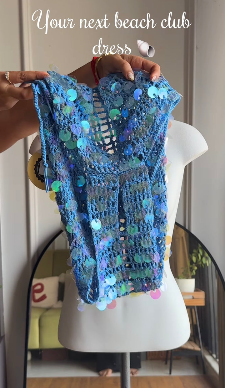 Samantha crochet sequin dress