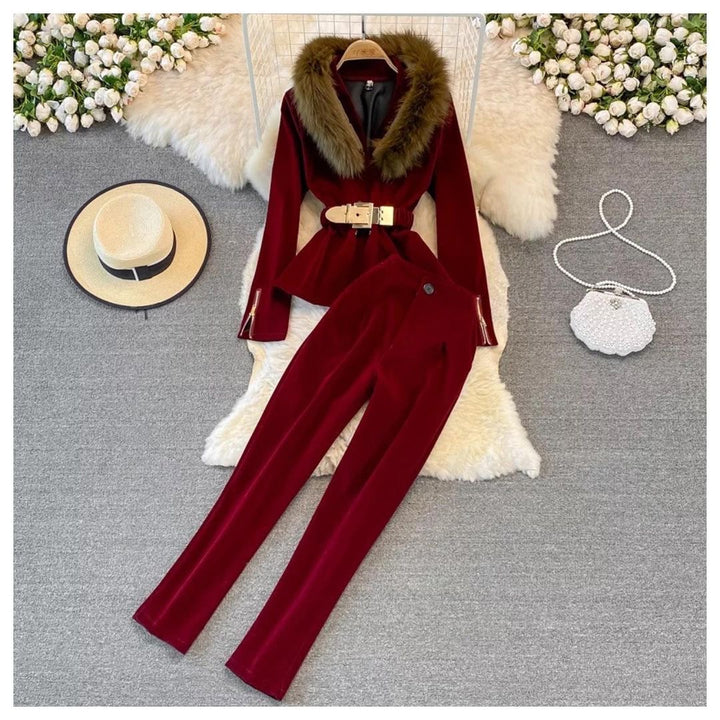 Alyona fur blazer Set