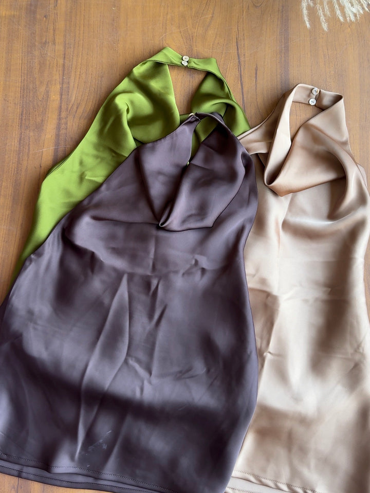 Gregory silk satin top