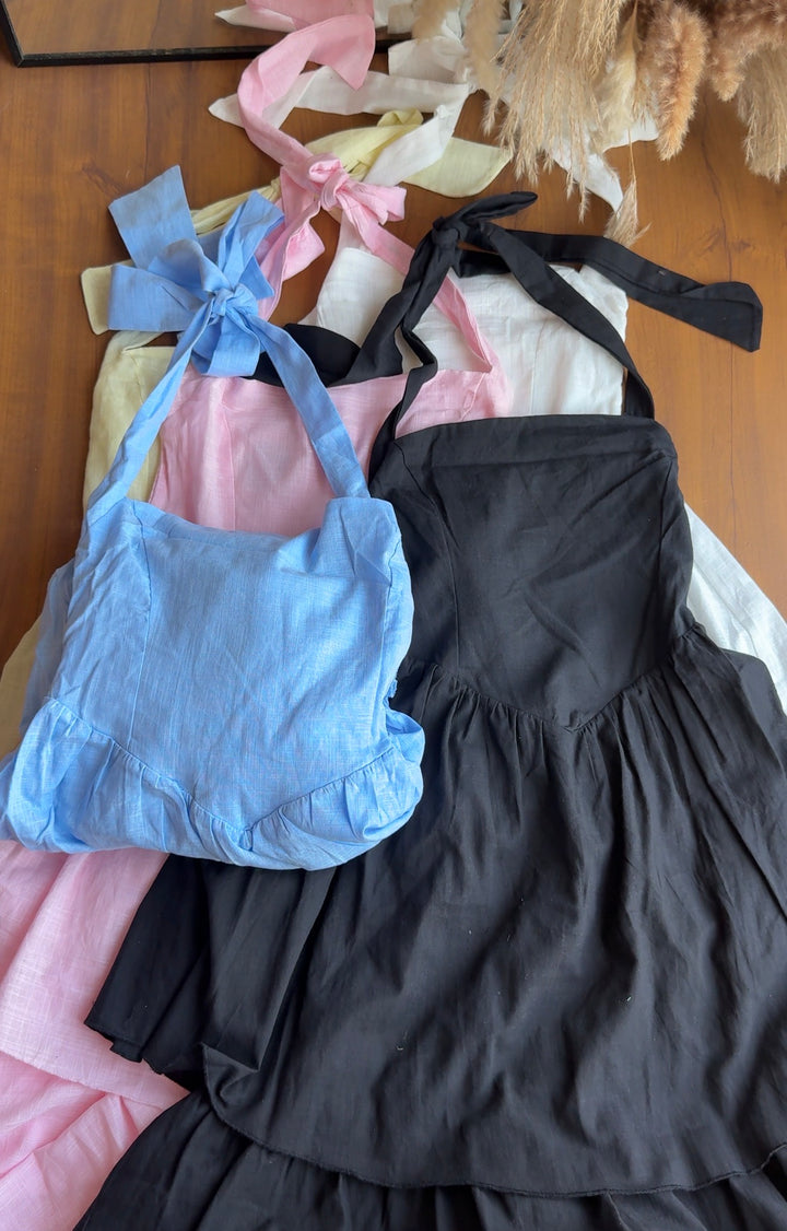 Harley halter neck step dress