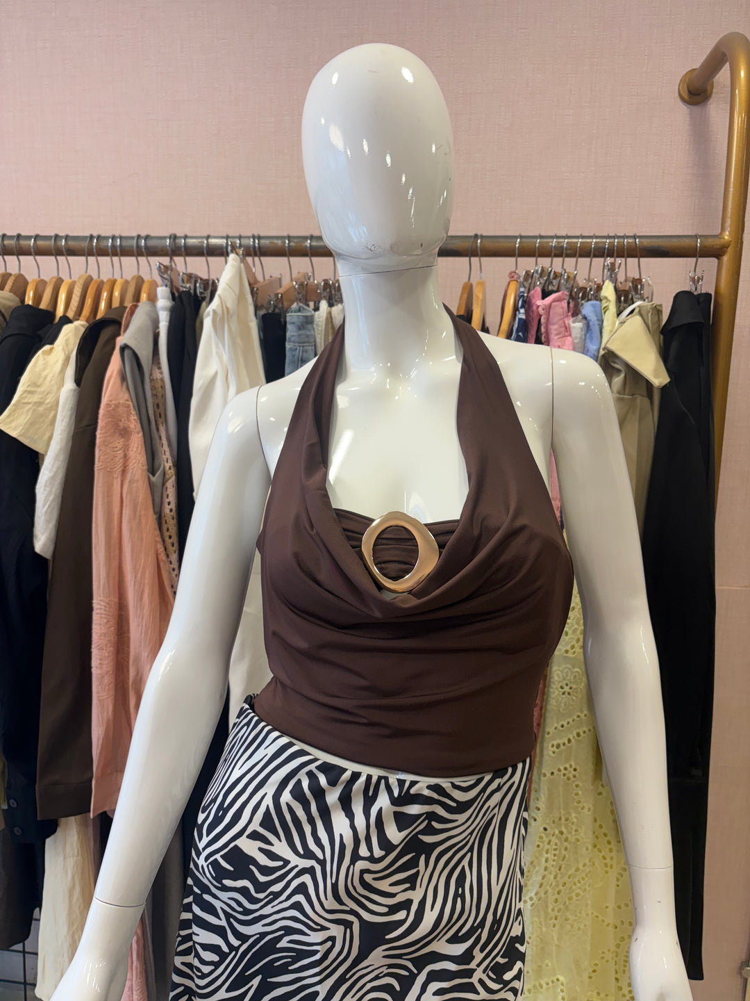 Dora halter neck crop top-Green Preorder