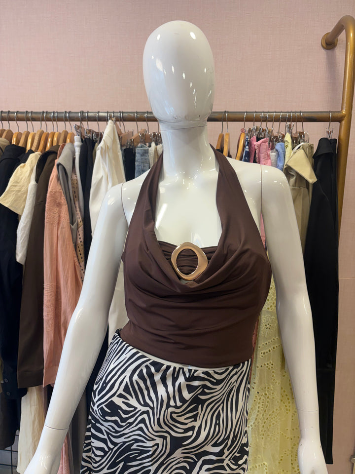 Dora halter neck crop top-Green Preorder
