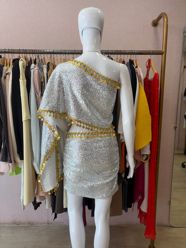 Zelina coord set with one shoulder top