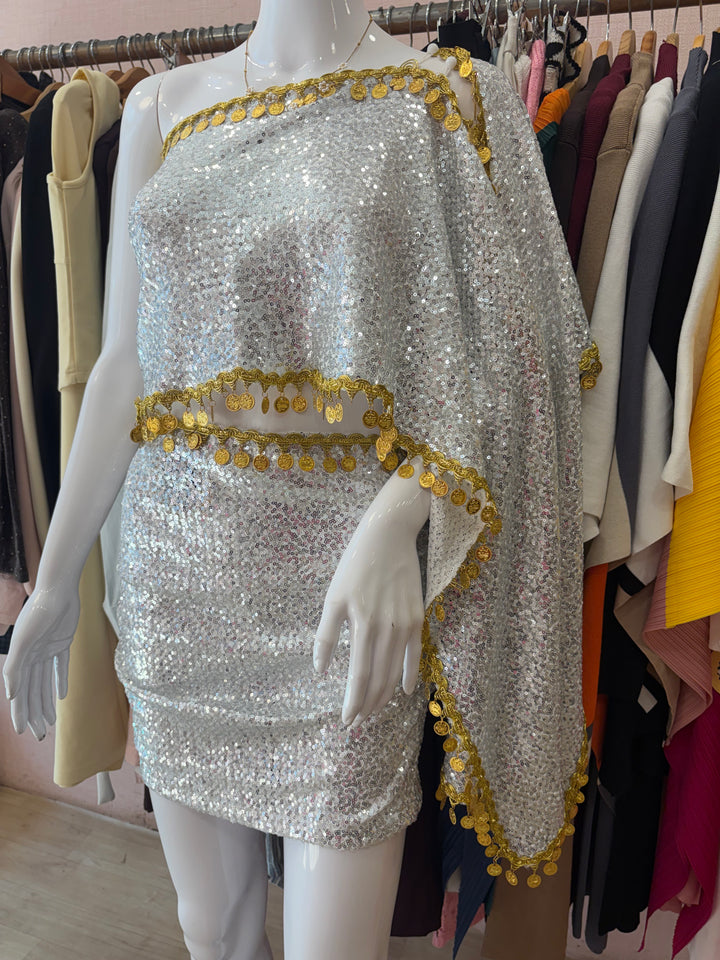 Zelina coord set with one shoulder top