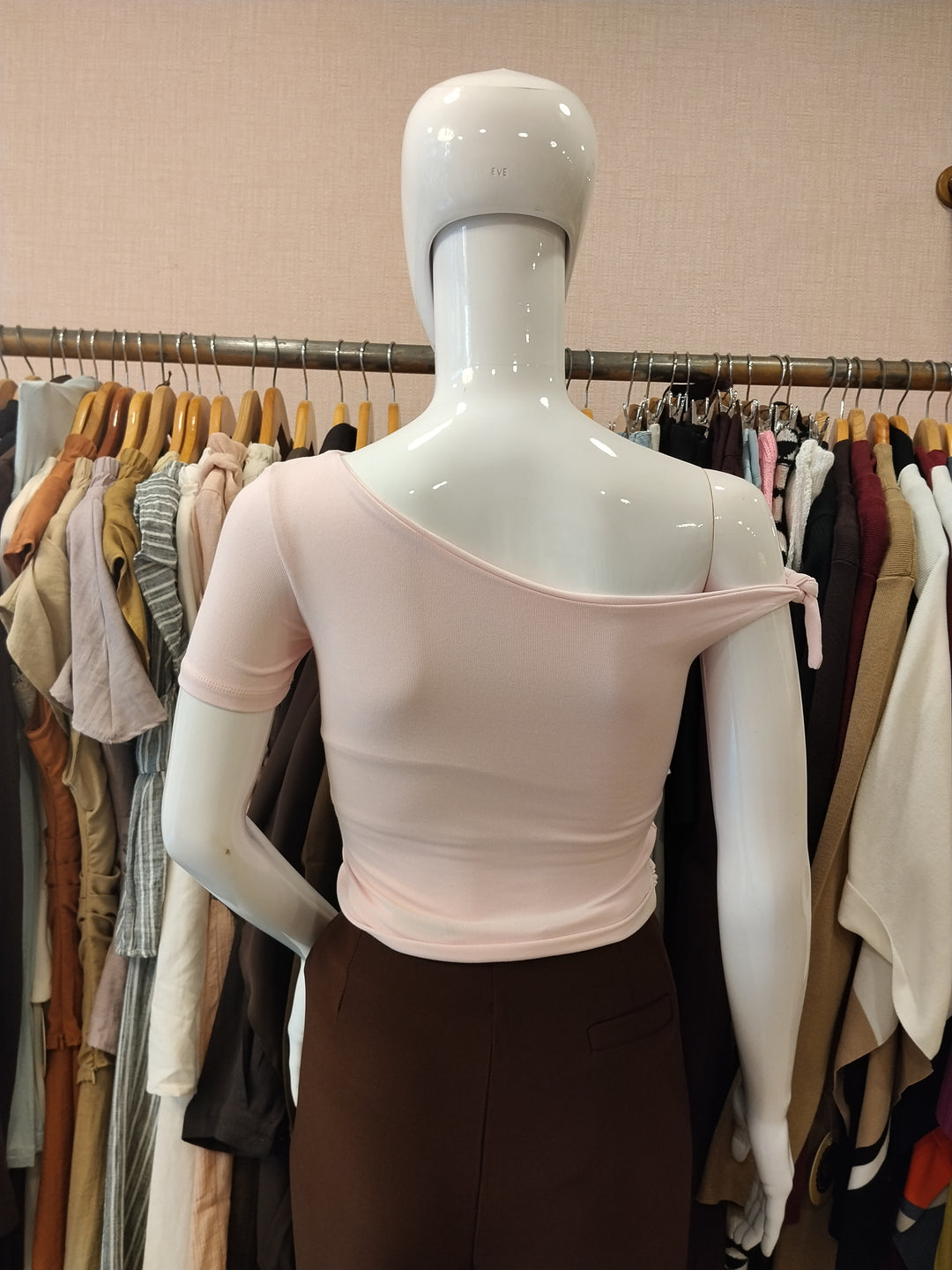 Azari built in bra one shoulder top