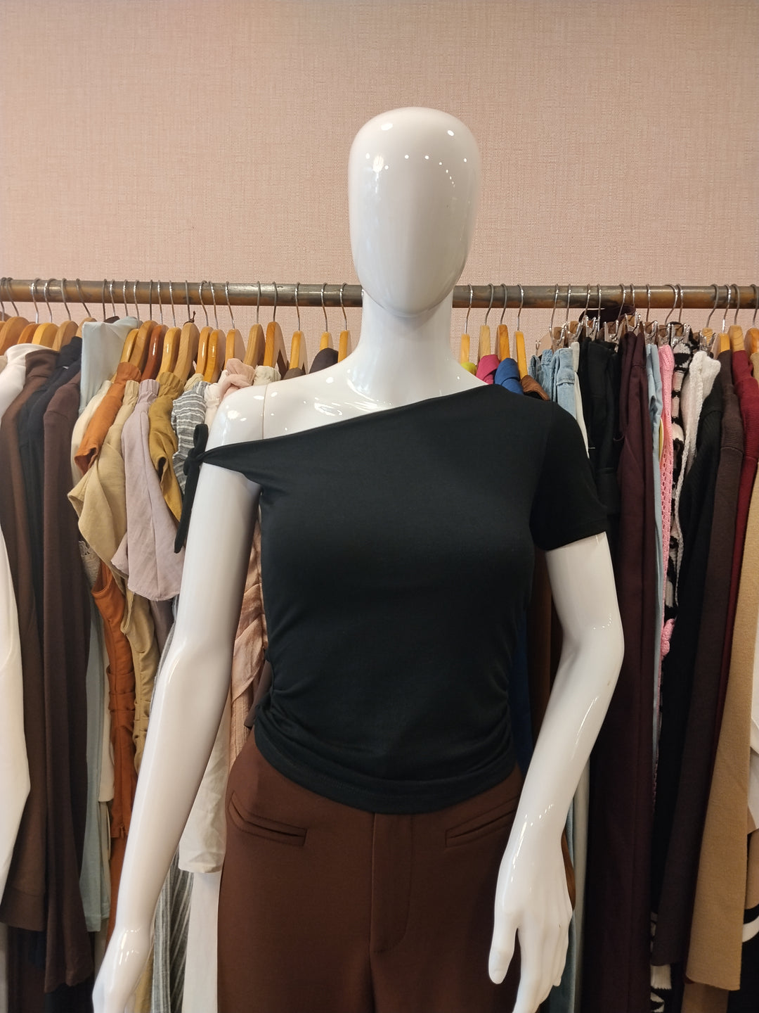 Azari built in bra one shoulder top