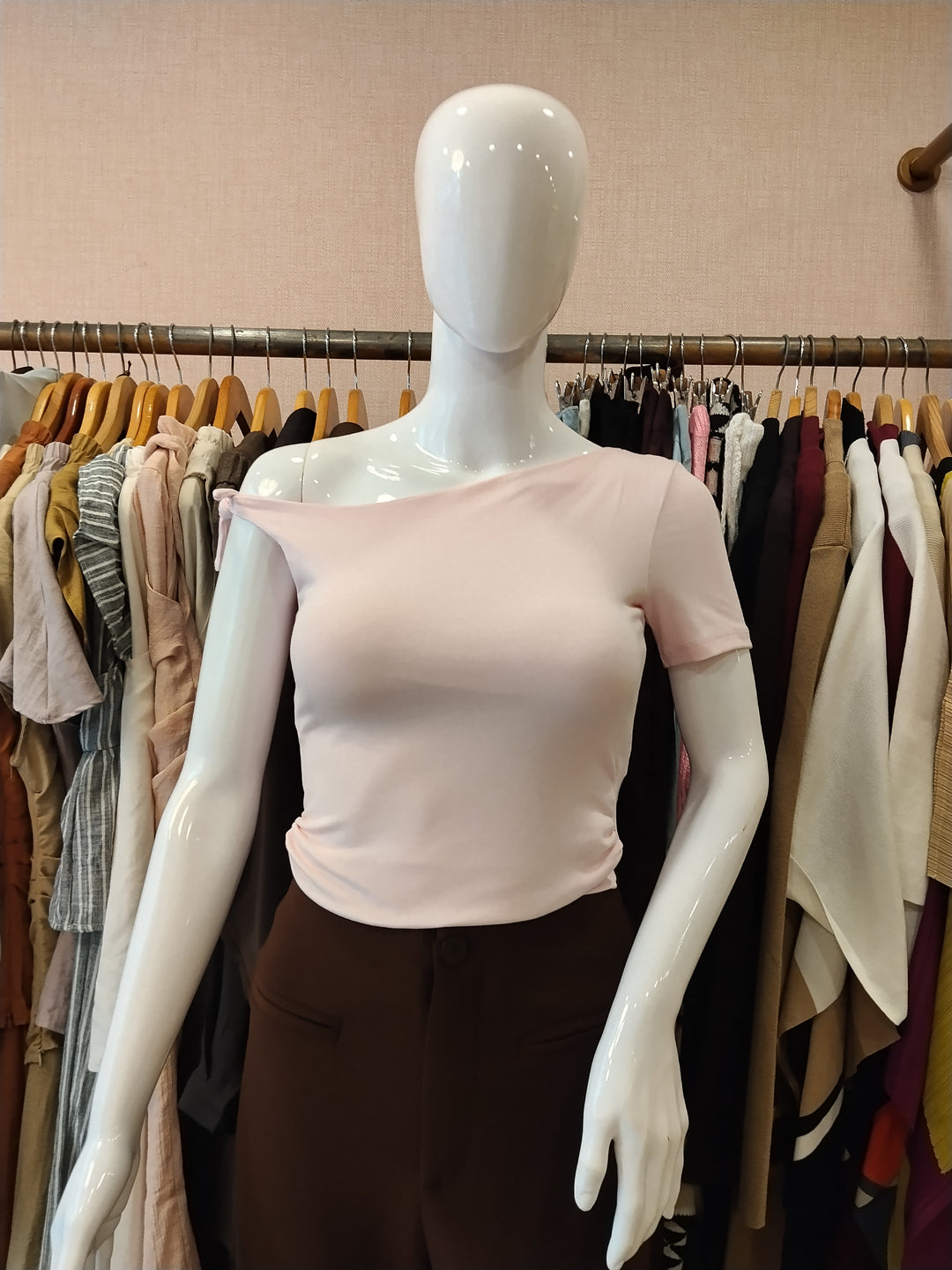 Azari built in bra one shoulder top