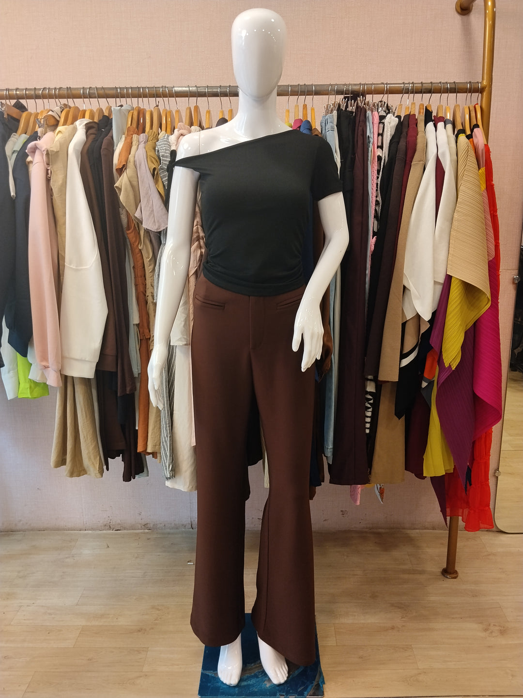 Azari built in bra one shoulder top