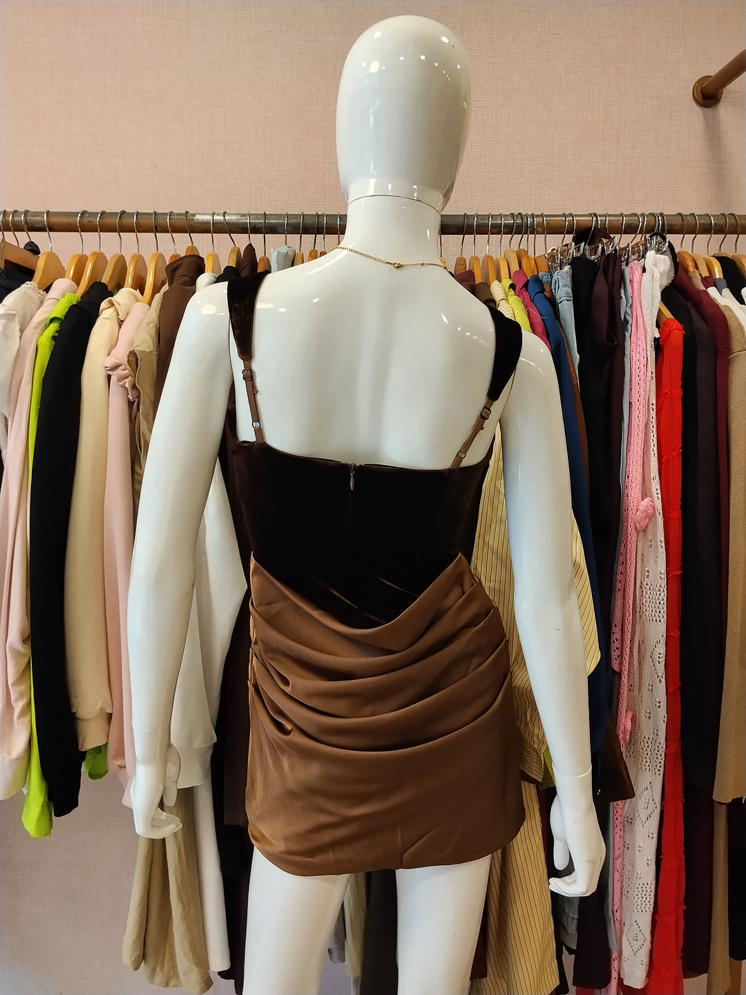 Moon velvet Satin drape dress