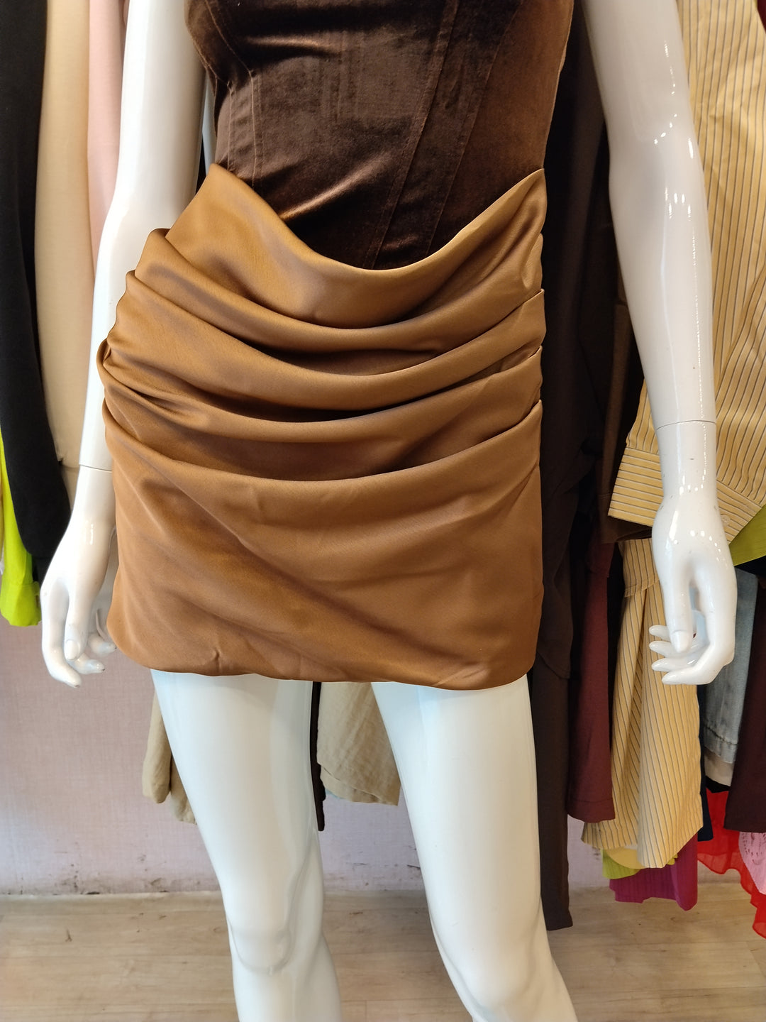 Moon velvet Satin drape dress