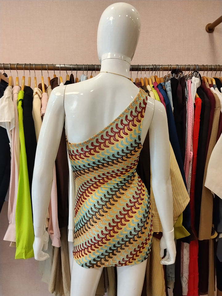 Cece crochet one shoulder dress