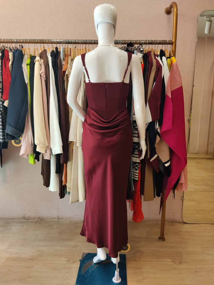 Ruby satin dress