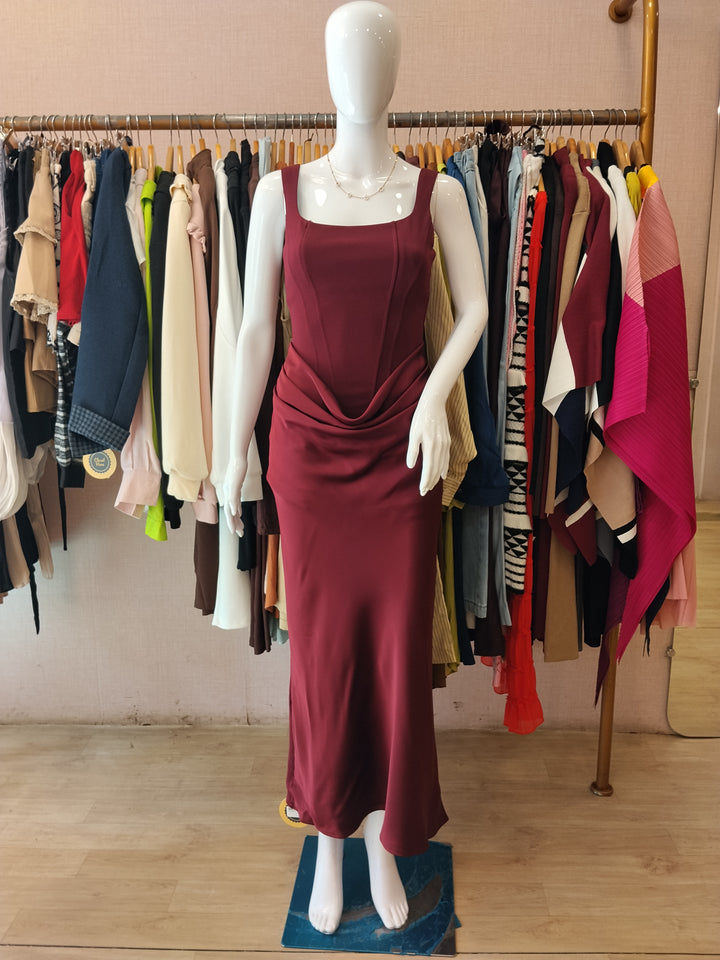Ruby satin dress