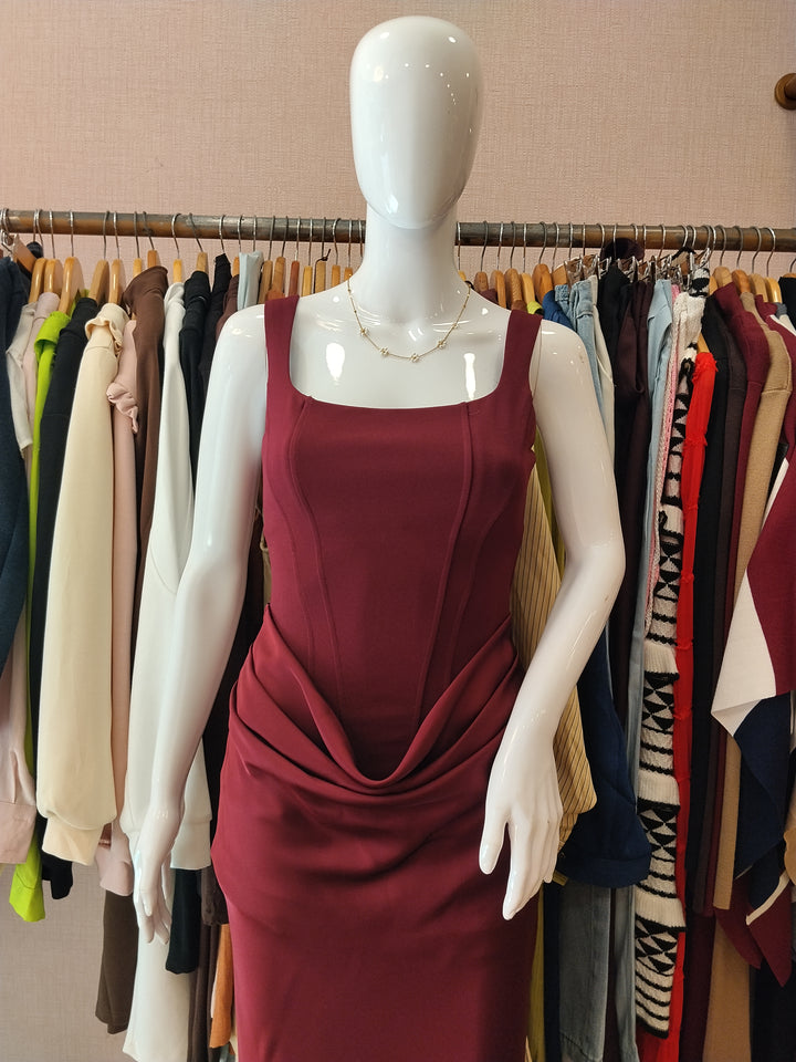 Ruby satin dress
