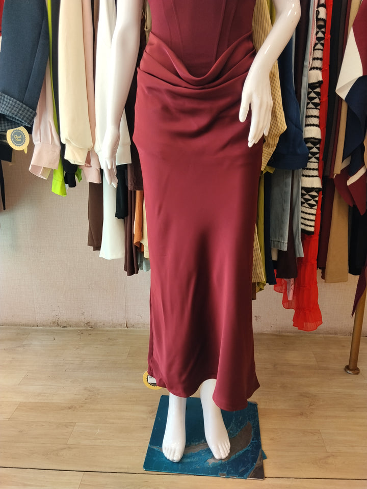 Ruby satin dress