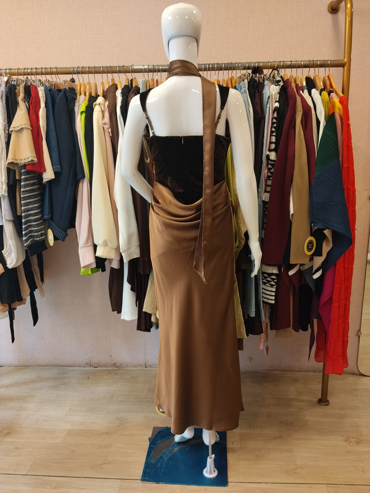 Cocktail velvet Satin drape dress
