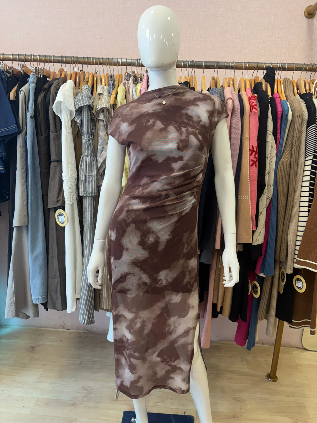 Brown mesh dress