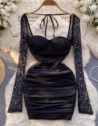 Melissa mesh sleeve dress