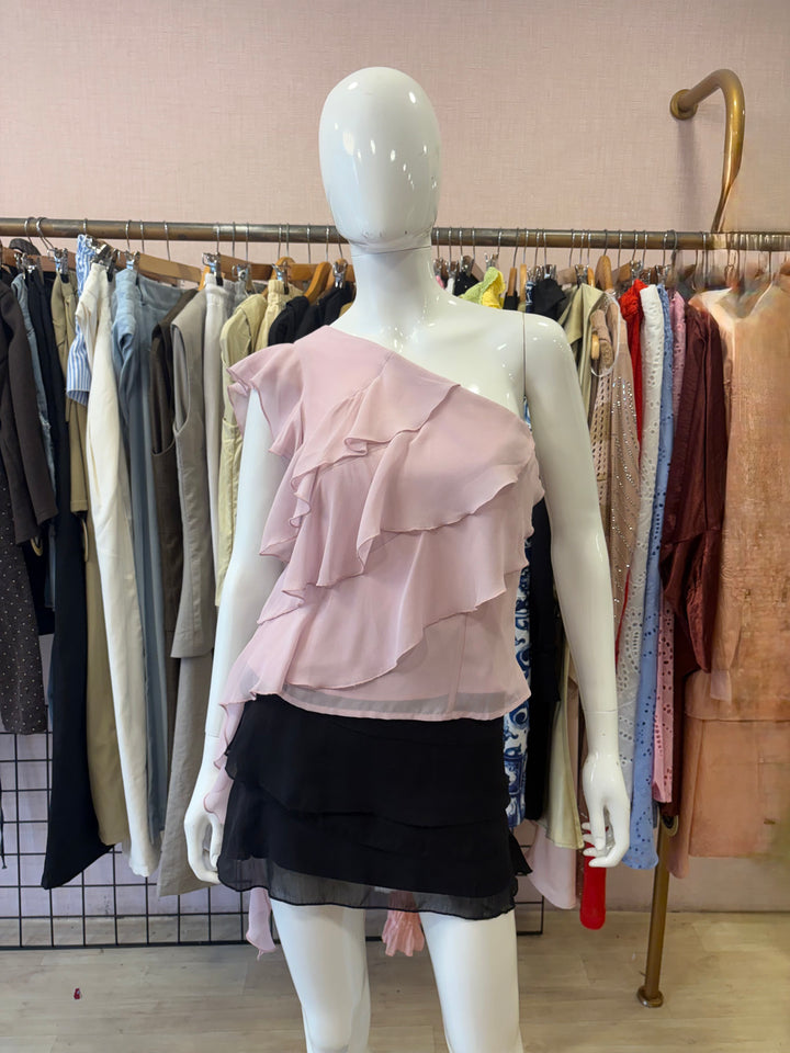 Vivian one shoulder frill top