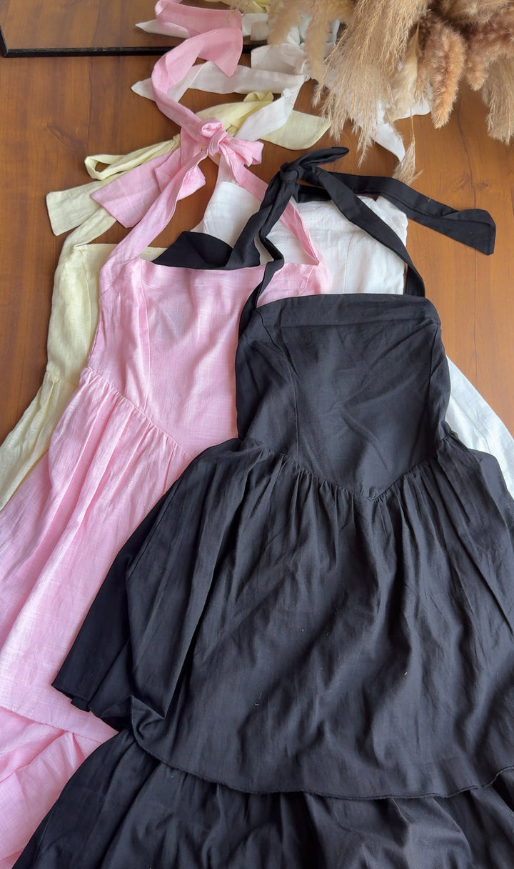 Harley halter neck step dress
