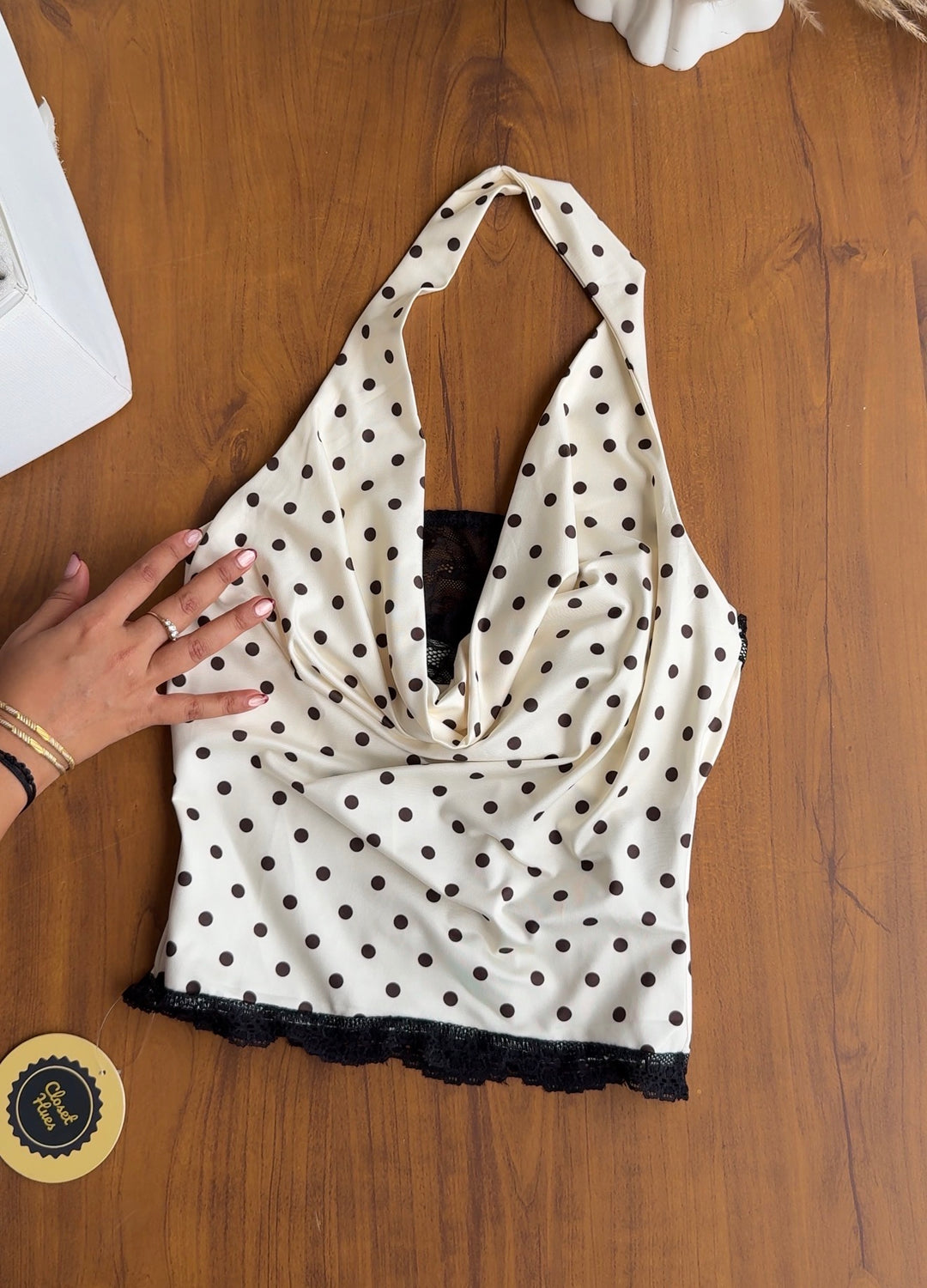 Avelin polka dot top