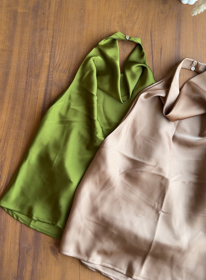 Gregory silk satin top