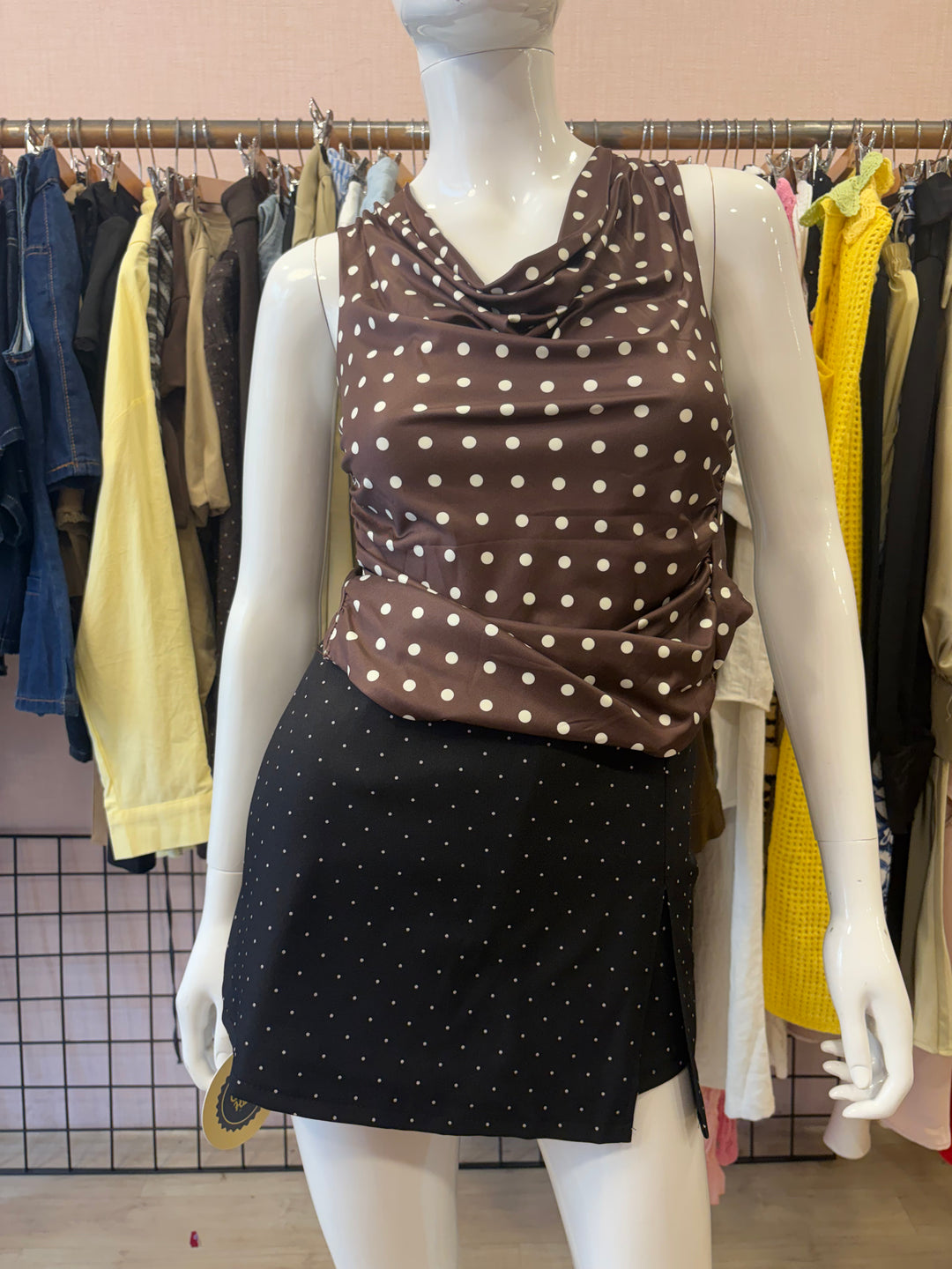 Skylar polka dot skort