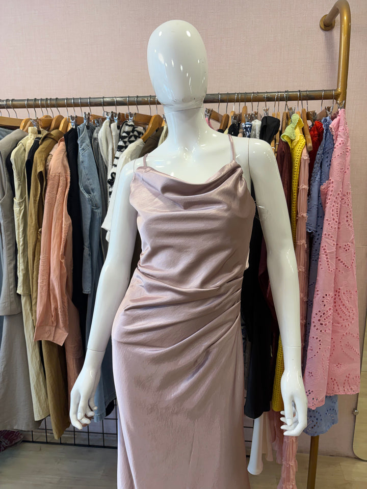 Emily silk satin dress