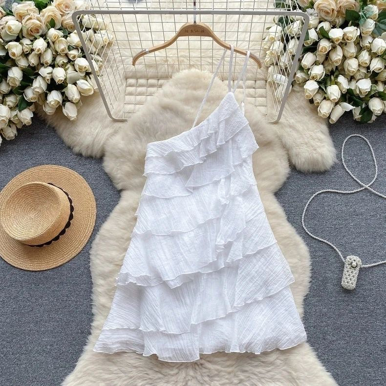 Starfish one shoulder frill dress