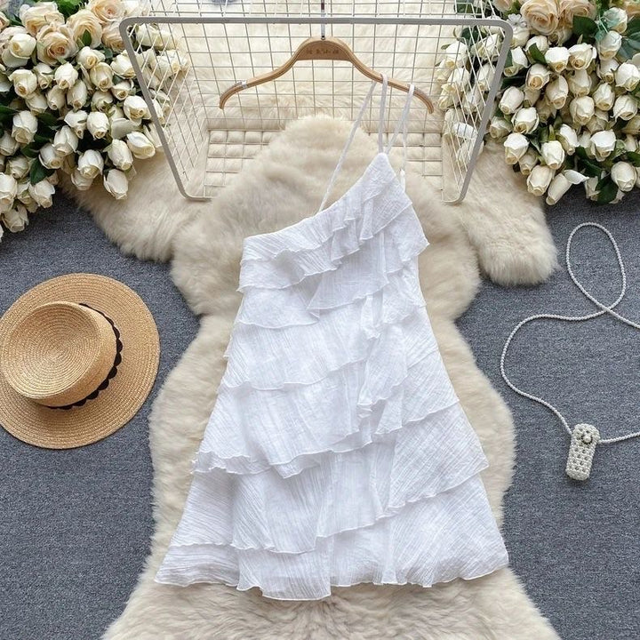 Starfish one shoulder frill dress