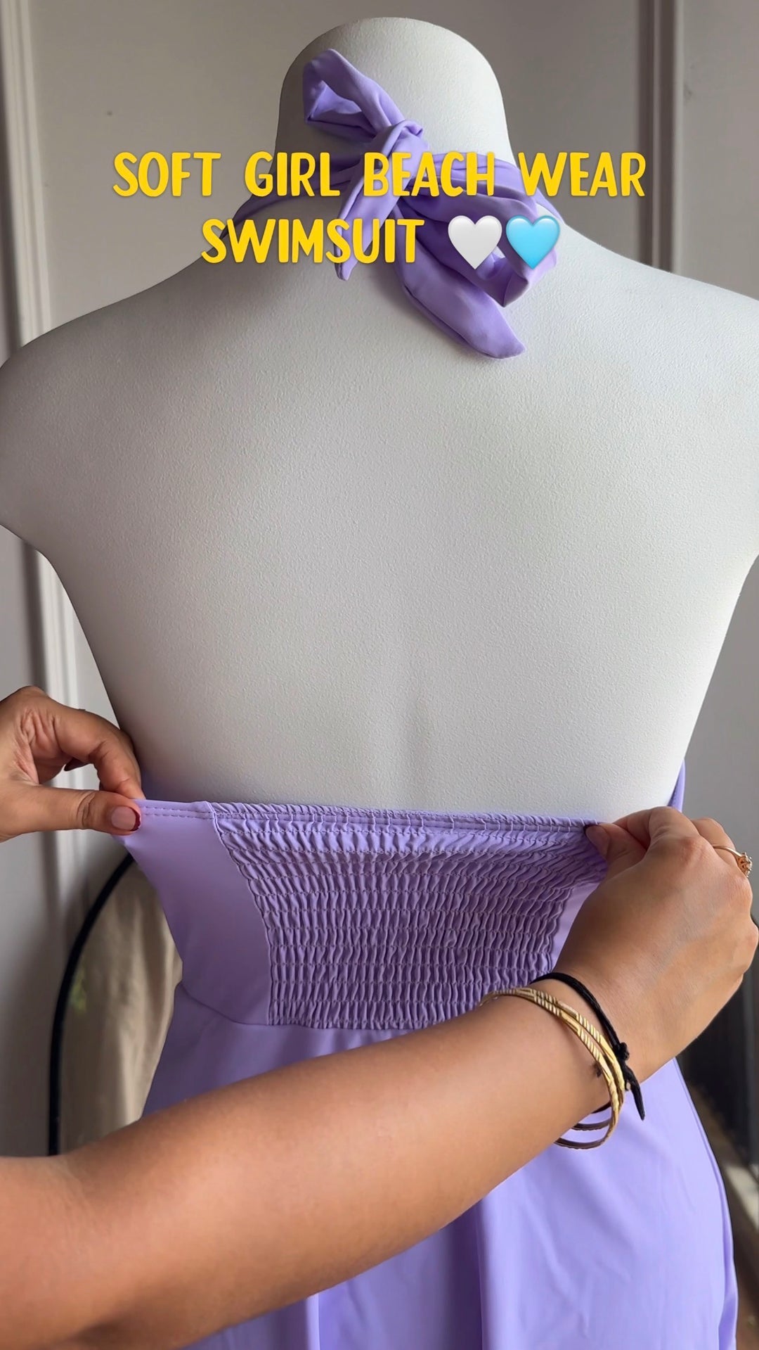 Orchid halter neck swimsuit