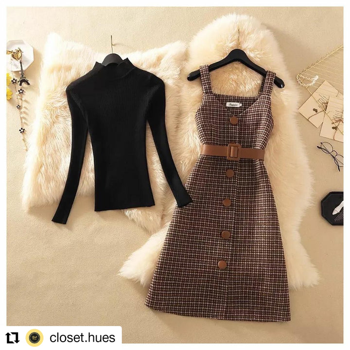 Wiener Belted Two Piece Set