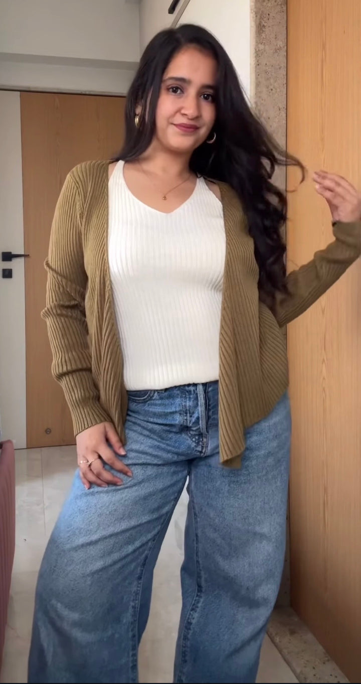 Stephanie knit cardigan attached top