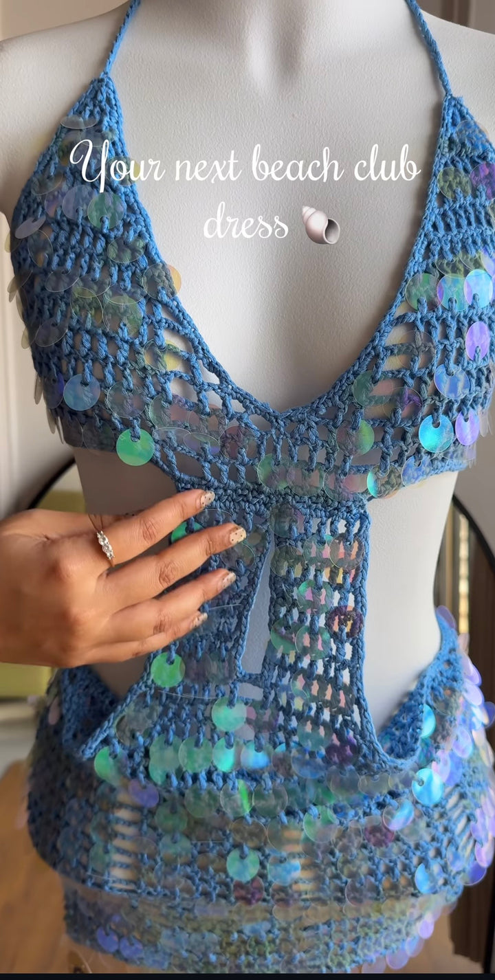 Samantha crochet sequin dress