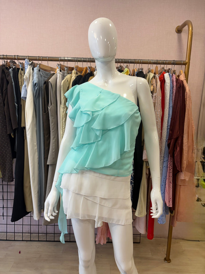 Vivian one shoulder frill top