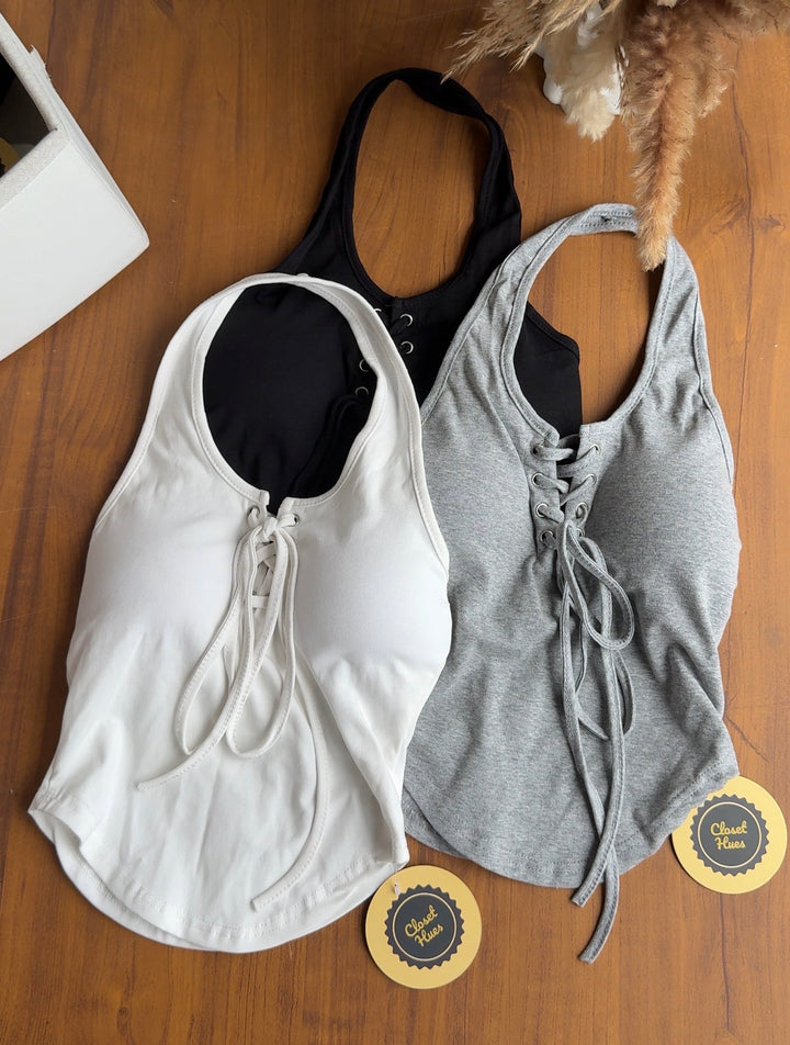 Shaw halter neck built in bra top