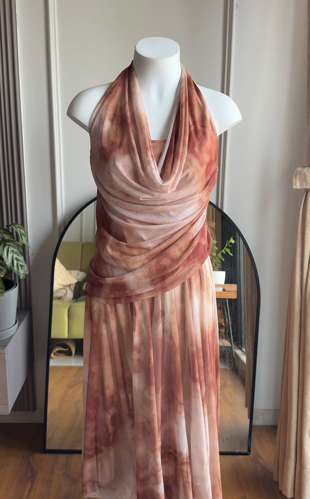 Cerci mesh halter neck dress