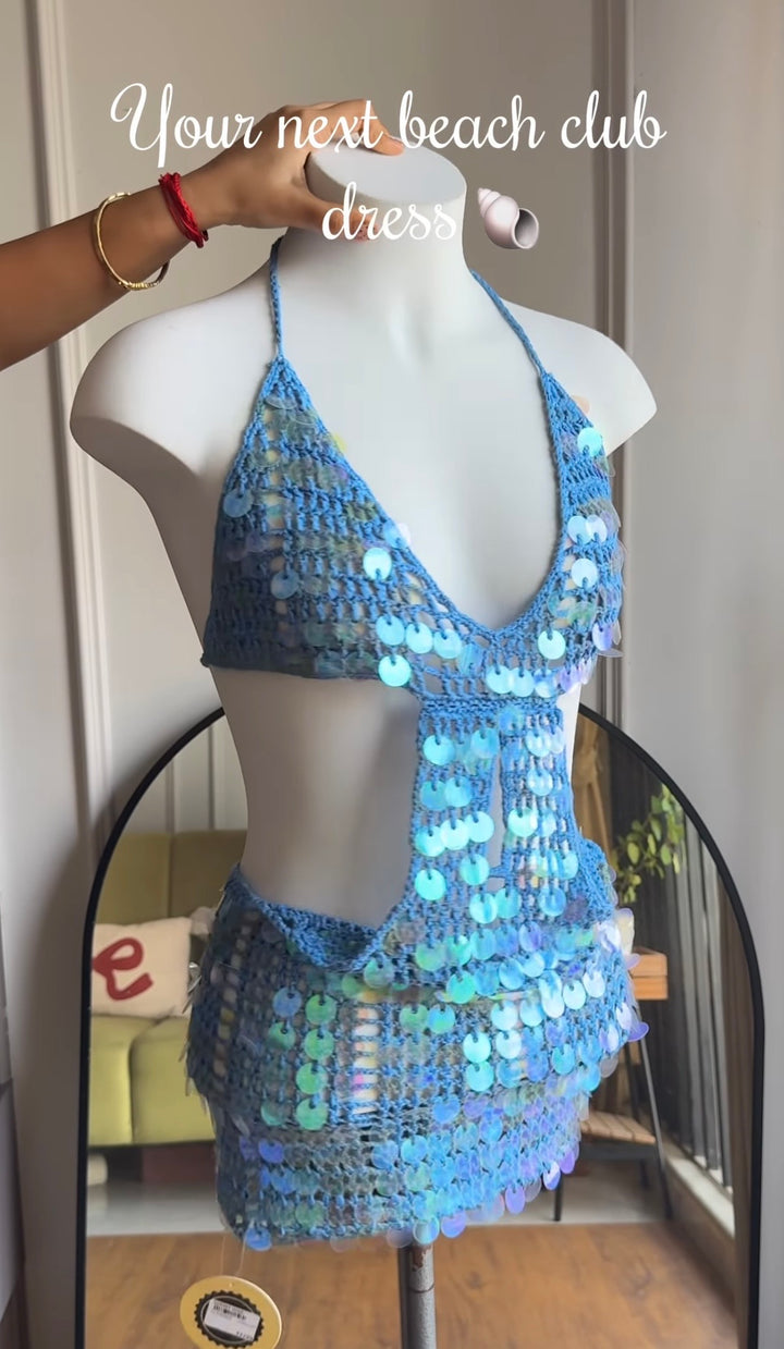 Samantha crochet sequin dress