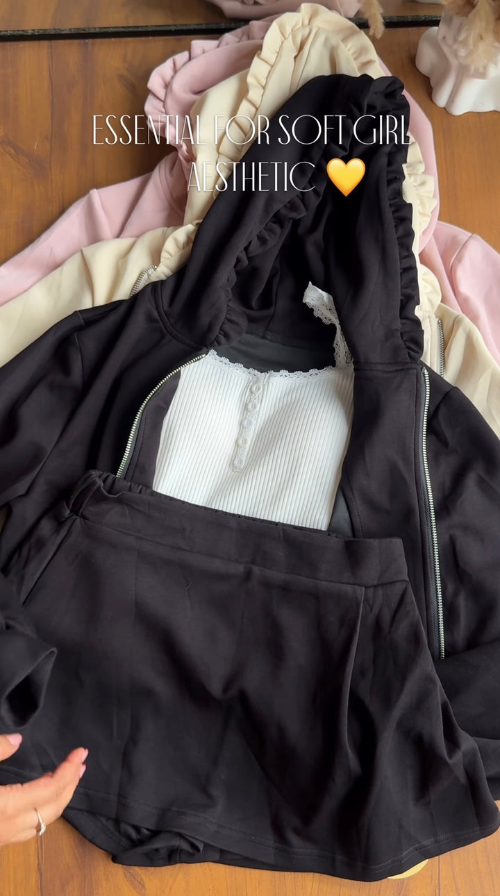 Colette hoodie and skort two piece set