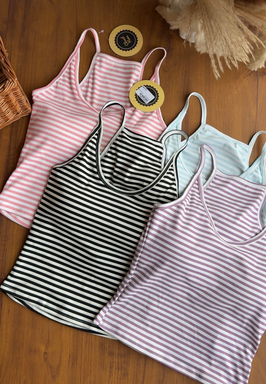 Sommerhall striped built in bra top