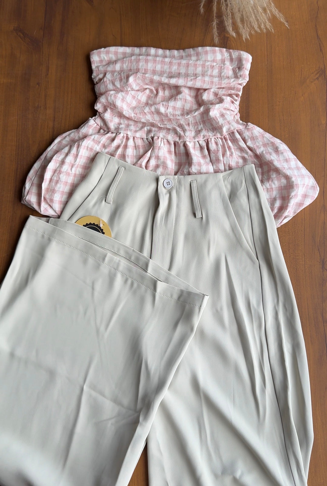 Sienna gingham tube top