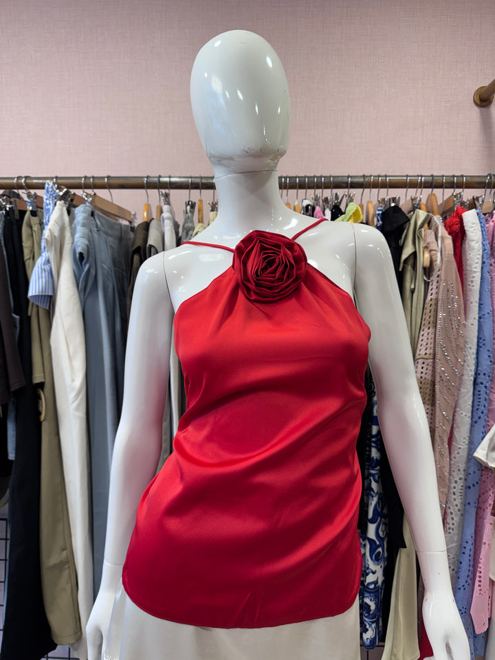 Rosy halter neck top