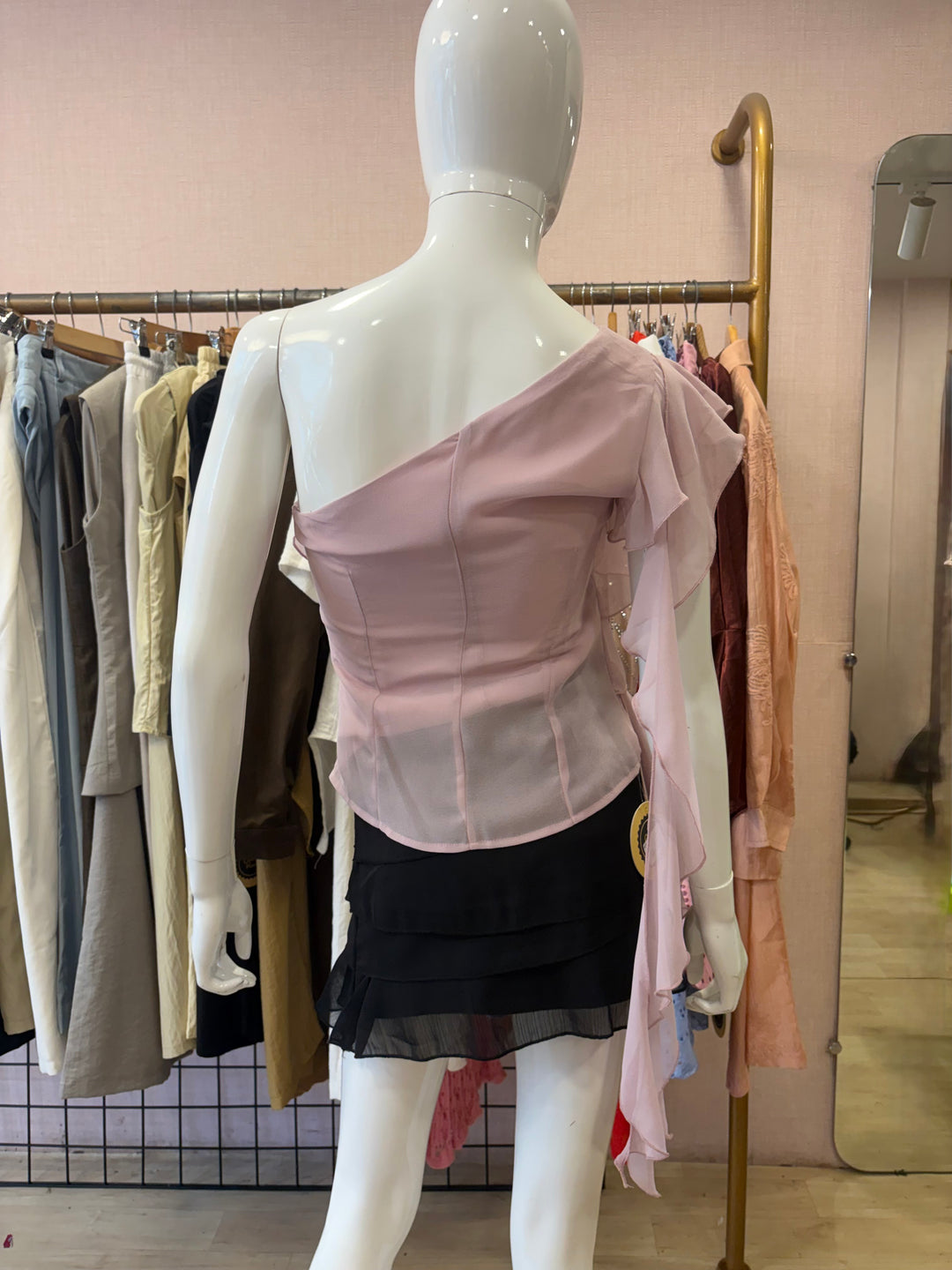 Vivian one shoulder frill top