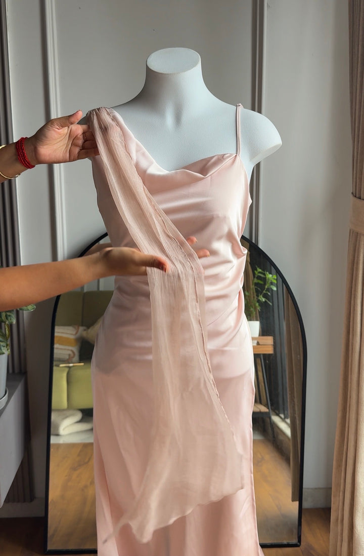 Vanilla silk satin dress